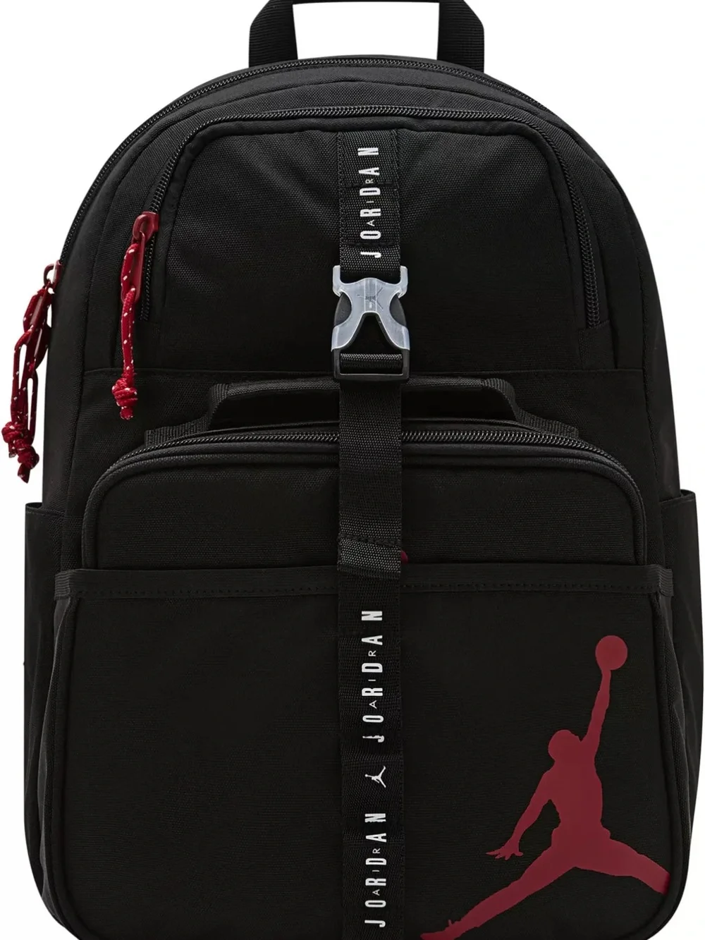 Jordan Kids Black Backpack and Lunch Bag with Maroon Jumpman